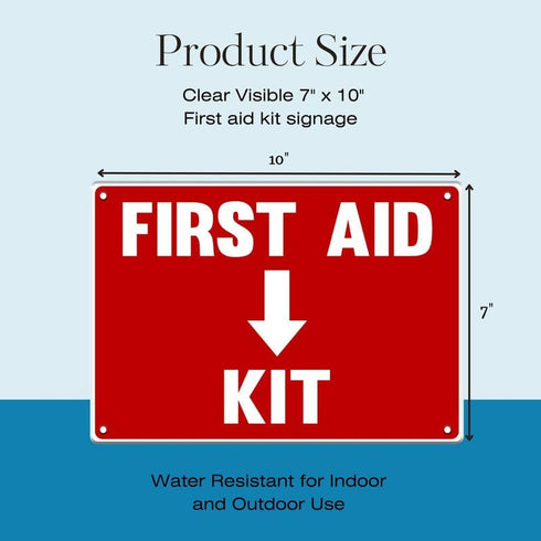 2 Pack First Aid Safety Sign - Clear Visible 7" x 10", Easy to Install, Durable Water Resistant for Indoor and Outdoor