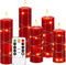 Upinmz Red Flameless Candle with Remote Control and Timer,Flickering Battery Operated Candles