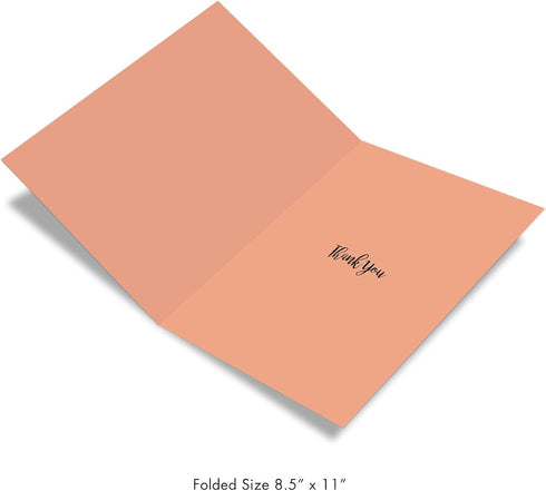 The Best Card Company Flower Thank You Greeting Card (8.5 x 11 Inch, Beautiful Floral Gratitude Notecard)