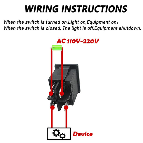 mxuteuk 5pcs Mini Rocker Switch Illuminated Snap-in DPST Toggle Power ON-Off Switch, 4 Pin Red Light