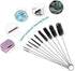 10Pcs Silver Long Straw Brush, Nylon Pipe Tube Cleaner 8-inch Set, Long Straw Brush for Sippy Cup Cleaning