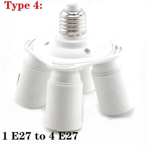 TCETVMVXR E27 3 4 6 E27 Bulb M20(Type 3) Socket to Adapter Lamp Holder Converters Base Socket Splitter LED Light Holder