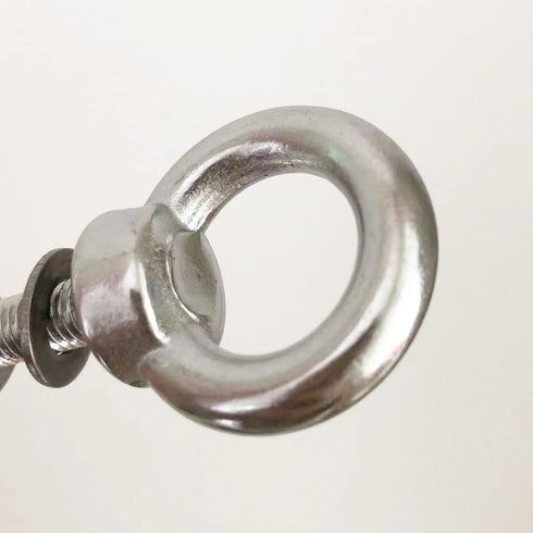 M8 Stainless Steel Shoulder Eye Bolt, 4 Pack Heavy Duty 5/16" Screw Bolt Accessories with Nuts and Washer (50mm Thread)