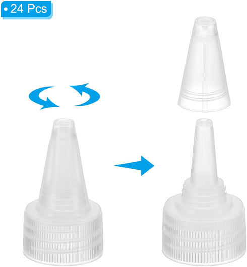PATIKIL Twist Bottle Caps, 24Pcs 28/410 Squeeze Bottle Cap Replacement for Glue Dispensing Bottles