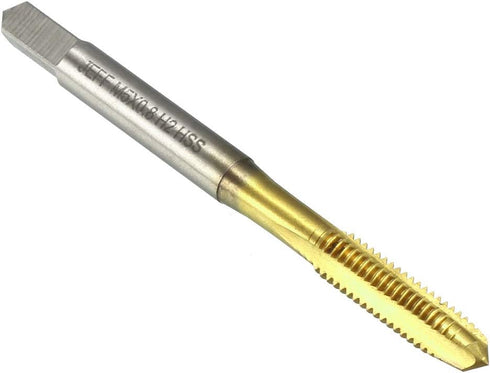 uxcell Metric Machine Tap M5 x 0.8mm H2 Titanium Coated High Speed Steel 3 Flutes Screw Thread Tapping Tool