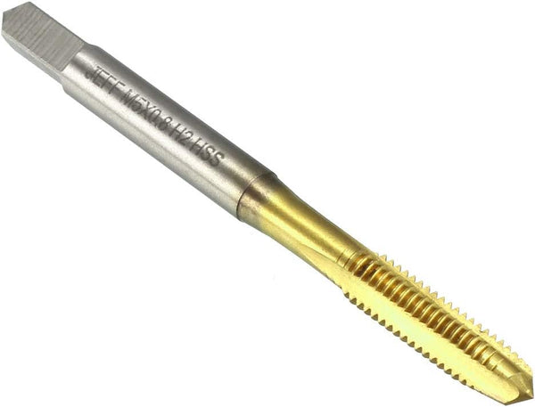 uxcell Metric Machine Tap M5 x 0.8mm H2 Titanium Coated High Speed Steel 3 Flutes Screw Thread Tapping Tool