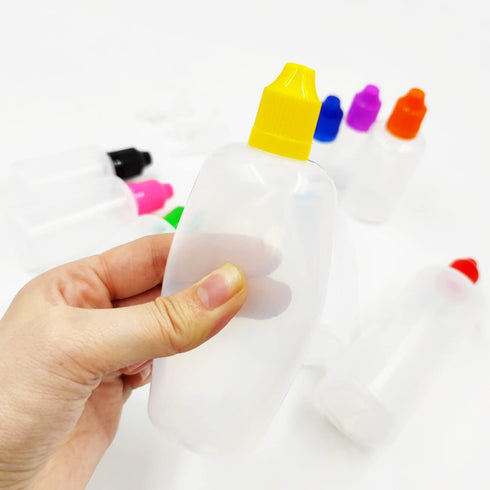 100MLx20 LDPE Plastic Dropper Bottles, Empty Squeeze Liquid Eye Dripper Containers with Child Resistant Cap