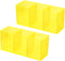 PATIKIL 3 Compartments Clear Acrylic Pen Holder, 2 Pack Pencil Organizer for Countertop Desk, Yellow