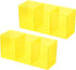 PATIKIL 3 Compartments Clear Acrylic Pen Holder, 2 Pack Pencil Organizer for Countertop Desk, Yellow