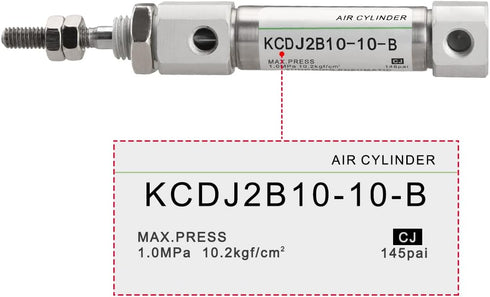 Stainless Steel Slim Air Pneumatic Cylinder CDJ2B 10-10, 10mm Bore, 10mm Stroke, Double Acting