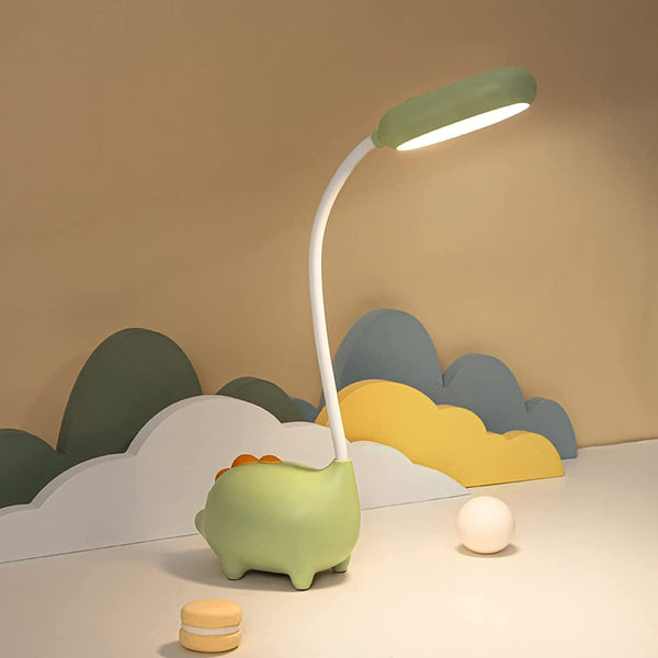 Cute Dinosaur Desk Lamp, Touch Control Kids Lamp for Reading, No Flicker, 3 Color Modes, Nursery Night Light