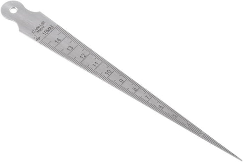Zetiling 1-15mm Taper, Taper Gage, Stainless Steel Taper Welding Test Miniature Accurate Figures