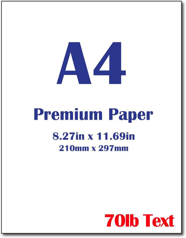 Premium A4 (8.3"x 11.7") Printer Paper - 28lb Bond / 70lb Text
