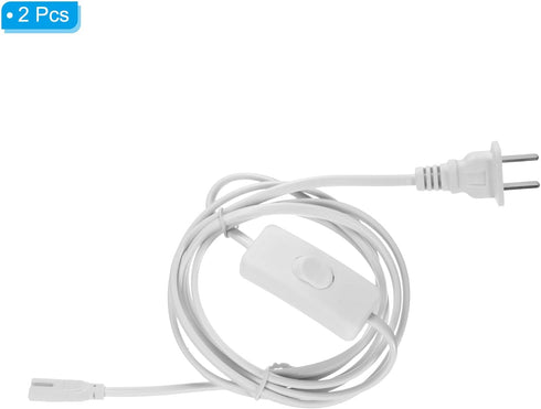 PATIKIL T4 T5 T8 LED Tube Light Power Cord, 2pcs 1.8M/6FT Extension Cable with On Off Switch for LED Lamp