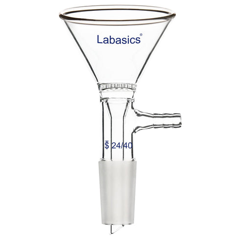 Borosilicate Glass Filter Funnel, 75mm Top Outer Dimension, Triangular Shape with Glass Filter Plate