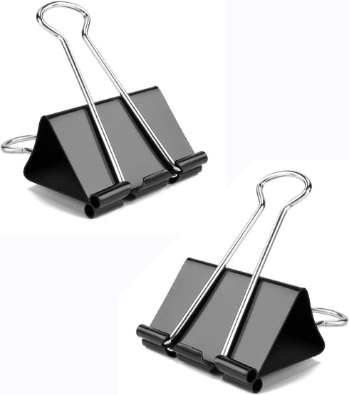 Medium Binder Clips, 48 Pack, 1-1/4 Inch, Standard 32mm, Black, Medium Size, Office Supplies