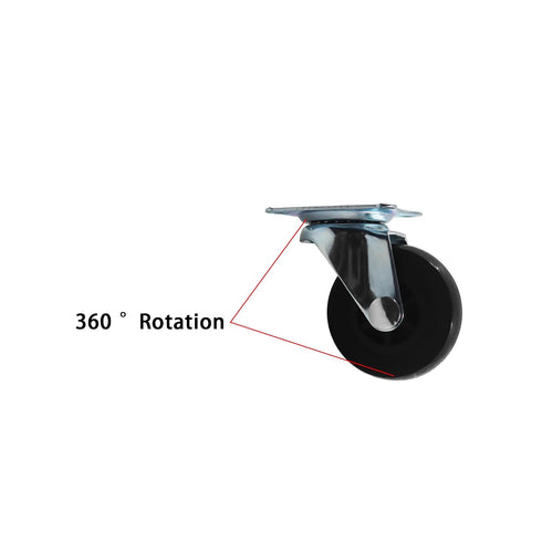 360 1 Inch Set 8 Heavy Duty Industrial Caster Wheel PU No Noise Mini Wheels,TTZEZE Degree Swivel Rectangle Top Plate