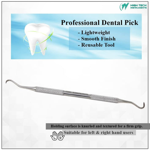 HIGH TECH INSTRUMENTS 6 H6/7 Pcs Double Ended Dental Scalers Made of Stainless Steel Reusable Tooth Pick Suitable