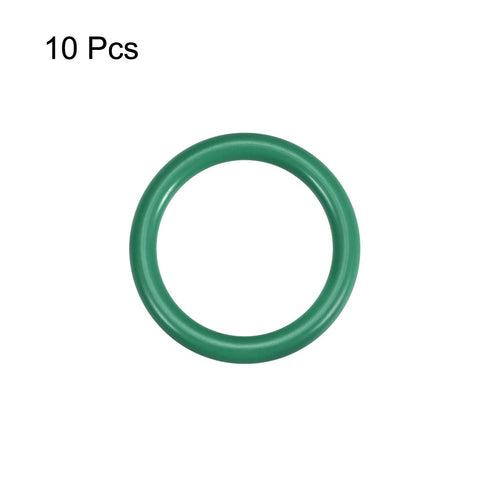 uxcell Fluorine Rubber O-Rings, 24mm OD 19.2mm ID 2.4mm Width FKM Seal Gasket for Machinery Plumbing, Green, Pack of 10