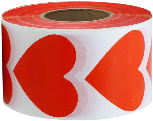 Red Heart Stickers for Happy Father's Day Crafting, 2" Natural Adhesive Labels, 500 Per Roll