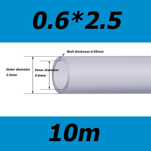 WOFICRET 10M,Clear,0.6mm*2.5mm High-Strength Silicone Tubing Thick Food Grade High Temp Pure Silicon Tube High Temp