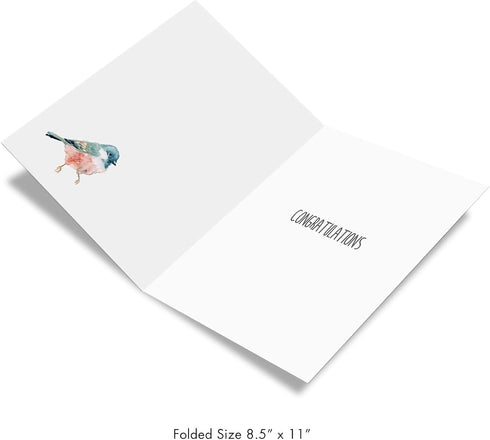 Big Congratulations Greeting Card by The Best Card Company - Beautiful Stationery Congrats - Scripture Birds J7108ICGG