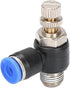 Pneumatic Push to Connect Air Flow Control Valve, 8mm Tube OD x 3/8" Male BSP Thread