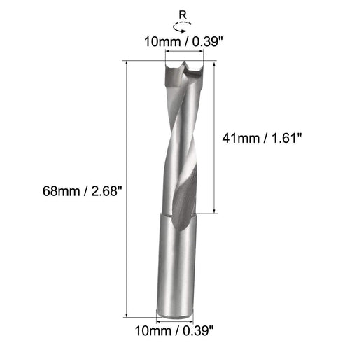 uxcell Brad Point Drill Bits for Wood, 10mm x 68mm Right Turning Carbide for Carpentry Drilling Tool