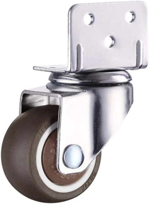 MuchoWow Set 4, yuzhiyu Swivel Plate TPE Caster with Brake of Low Profile L-Bracket Caster, Silent Caster Wheels