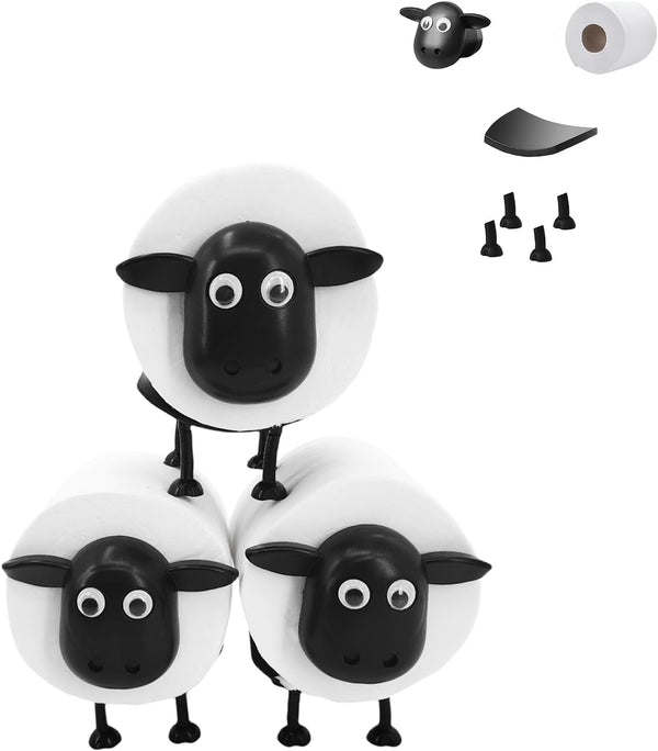 3-Pack Sheep Toilet Paper Roll Holder Set, OPP Packaging - Cute Bathroom