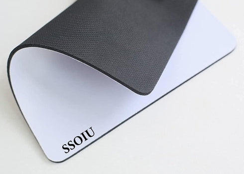 SSOIU Cowhide Print Mouse Pad, Black & White Cow Spots Pattern, Customized Rectangle Non-Slip Rubber Gaming Mouse Pad