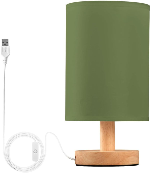 YEGAME Olive Green Solid Color Bedside Table Lamp for Bedroom Nightstand, Small Eye