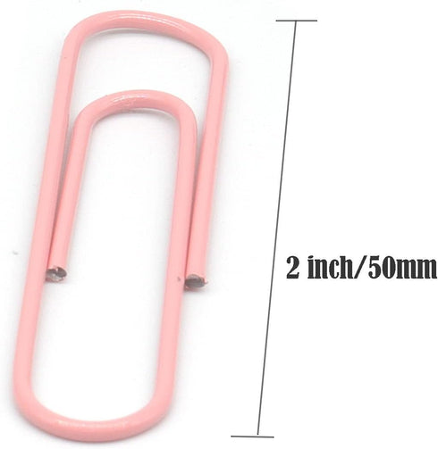 Large Jumbo Paper Clips, 50mm 2 Inches, Smooth, 100 Pcs/Box in Light Pink