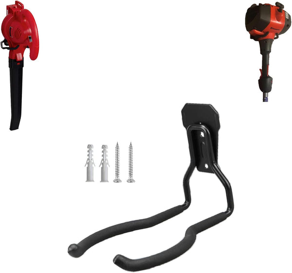 Juformin Weedeater Hanger, String Trimmer Rack, Garage Wall Hooks for Tool Organizers and Storage (Black-1 P)