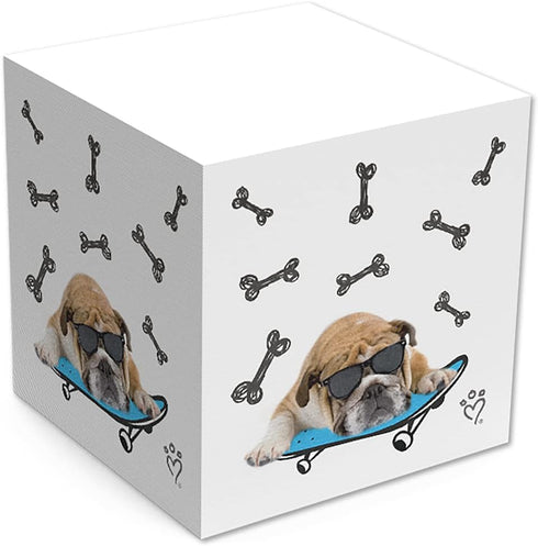 Rachael Hale Collection Sticky Note Cubes, 2 3/4" x 3", English Bulldog Design, 2 Qty