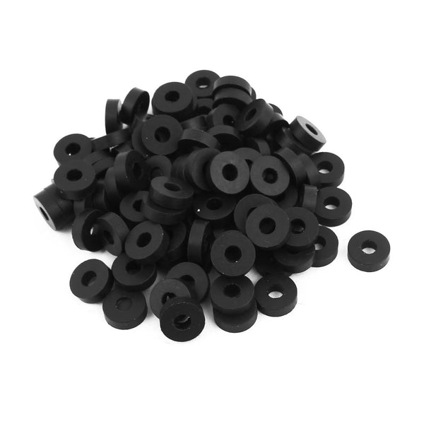 uxcell Rubber Flat Washers - 100 Pack, 13mm OD 5mm ID 4mm Thickness for Faucet Pipe Water Hose