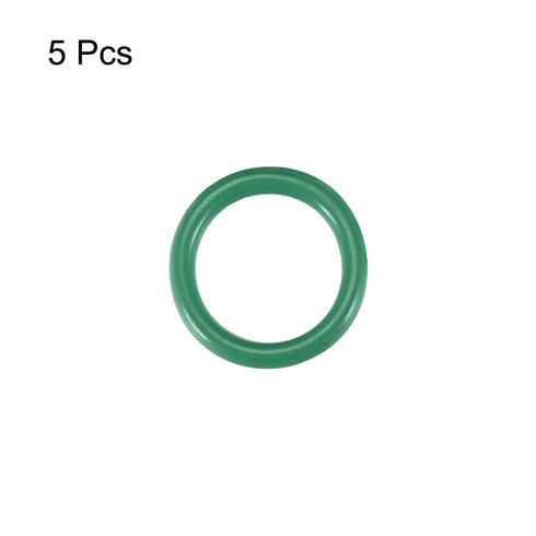 uxcell Fluorine Rubber O-Rings, 14mm OD 10mm ID 2mm Width FKM Seal Gasket for Machinery Plumbing, Green, Pack of 5