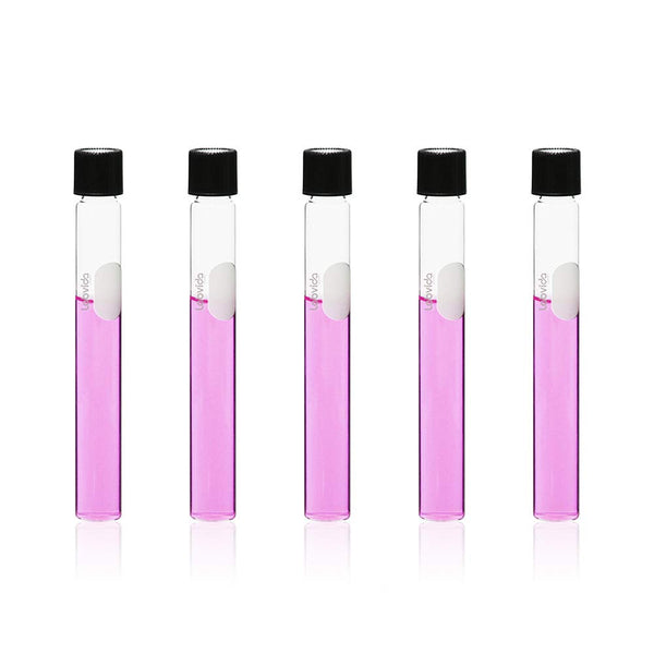 40pcs Glass Serological Test Tubes with Black Bakelite Screw Caps, 15ml 16x150mm, Borosilicate Glass