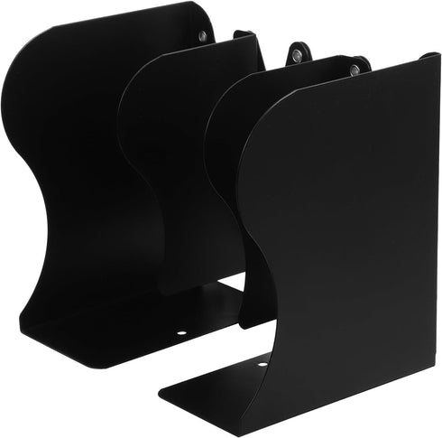 ARTIBETTER Expandable Black Bookend for Desk, Large Retractable Desktop Bookshelf Organizer, Book