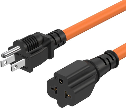 1Ft 12AWG 15 Amp to 20-Amp Adapter Cable, Nema 5-15P to 5-20R, Heavy Duty 125V 15A to 20A Power Cord