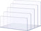 Sooyee Clear File Organizer for Desk, 4-Section Mail Holder for Home Office, Acrylic Organizer for Letter, Document