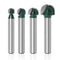 Yakamoz 4Pcs 1/4" Shank Round Nose Router Bit Set for CNC Sign Making and Woodworking Carving