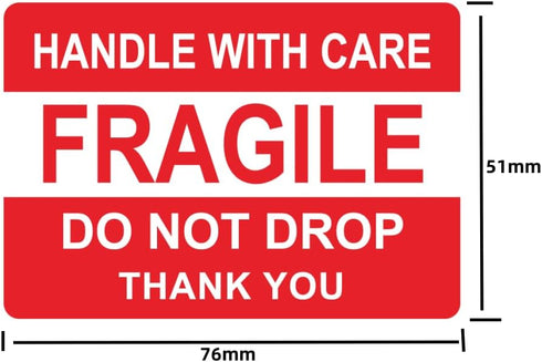 Hybsk Do Not Drop Thank You Fragile Stickers, Adhesive Label, 300 Per Roll