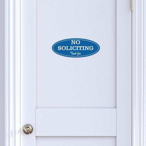 Oval No Soliciting Sign, Dark Brown, Small