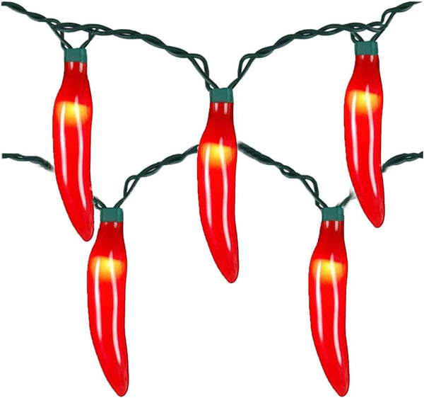 Chili Pepper String Lights Plug in, 13.6Ft 35 LED Red Chili Pepper