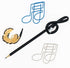 Treble Clef Pencil Set, 7pcs Cartoon Musical Note Shape Pencils for Writing, Drawing, Sketching, Non-toxic with Eraser
