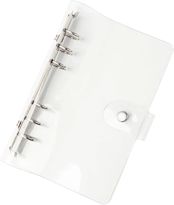 NatSumeBasics A6 Binder, 6 Ring Budget Binder, Clear PVC Planner Cover for Organizer Accessories