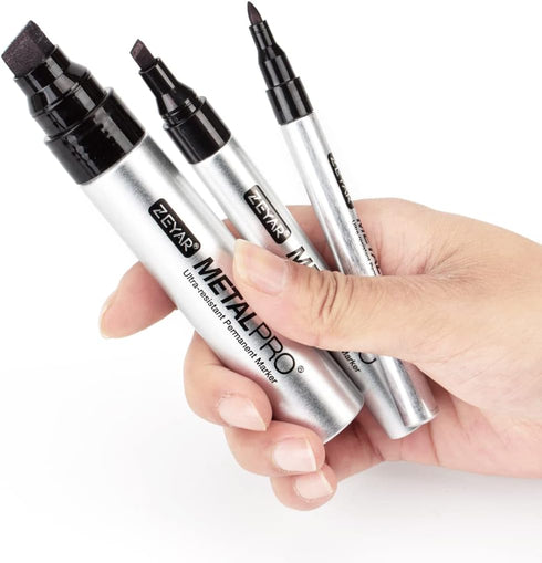 ZEYAR Permanent Marker Pens, Extra Fine Tip (1mm), Waterproof & Smear Proof Ink, Quick Drying, 3 Black, 1 Red, 1 Green,