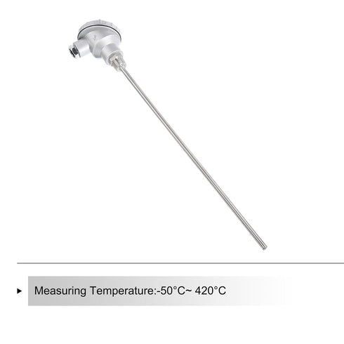 MECCANIXITY PT100 1/2" NPT RTD Thermocouple, Stainless Steel Temperature Sensor Probe -50 to 420C, 8x400mm