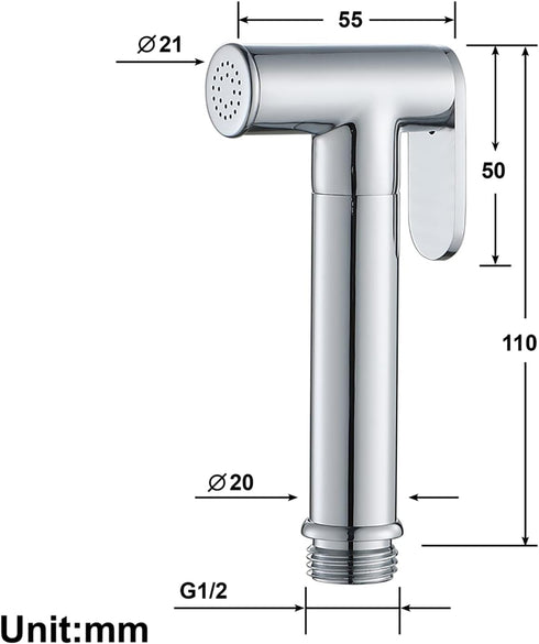 ZLOCYIVHE Handheld Bidet Sprayer for Toilet, Baby Cloth Diaper Sprayer Brass Round Toilet Sprayer High Pressure